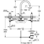GROHE 3-L-WT-Batterie Atrio Private C. 20593 für Hebelgriffe warm sunset