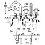 GROHE 5-L-Wannenkombin. Atrio Private C. 25224 für Hebelgriffe supersteel