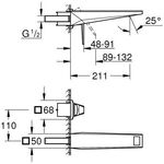 Grohe 2L-WT-W-batterie ALLURE BRILLIANT FMS, Griff Vanilla Noir supersteel