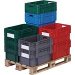 Drehstapelbehälter PP rot L600xB400xH420mm LA-KA-PE