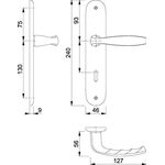 Langschildgarnitur NY 1810/273P Alu.F1 OB 72mm DIN L/R HOPPE
