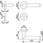 Rosettenhalbgarnitur Ams.E1400Z/42/42S VA F69 4-KT.8mm f.Kombischutz HOPPE