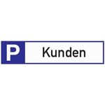 Parkplatzbeschilderung Parkplatz f.Kunden L460xB110mm Alu.weiß/blau/schwarz