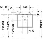 Duravit Metallkonsole DURASQUARE wandhängend, für Waschtisch 235350 chrom