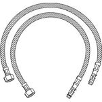 Grohe Druckschlauch 2 Stück 3/8"x484mm chr
