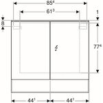 Geberit Spiegelschrank ACANTO 900x830x215mm Korpus Eiche Mystik