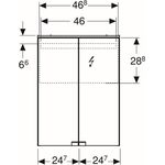 Geberit Spiegelschrank OPTION BASIC mit Beleuchtung, 2 Türen 500x675x140mm