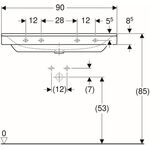 Geberit Waschtisch XENO² 900x480mm m HL ohne Überlauf weiß KT