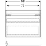 Geberit WT-Unterschrank RENOVA PLAN m 1 Sch. 850x606x446mm Fol. NB hickory