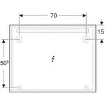 Geberit Lichtspiegel OPTION BASIC SQUARE LED-Bel oben Alu eloxiert 900x700x32mm