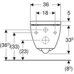 Geberit Wand-Tiefspül-WC ACANTO geschl Fo TurboFlush mit WCS we KeraTect