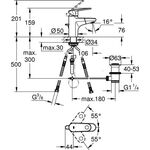 Grohe Einhand-WTbatterie EUROPLUS DN 15 m auszb Auslauf chr