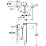 Grohe Einhand-Wannenbatterie ESSENCE DN 15 Wd-Mont chr
