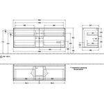 V&B Waschtischunterschrank FINION 1600x603x501mm AP Glas bl ma bl ma lacq.