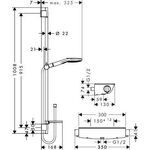 HG Brausekombi ECOSTAT SELECT COMBI Bsta Unica´S Puro 900mm weiß/chrom