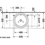 Duravit Aufsatzbecken STARCK 1 m ÜL o HLB d= 530mm geschli o HL weiß