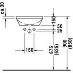 Duravit Einbauwaschtisch ARCHITEC o ÜL HLB d= 400mm ohne Hahnloch weiß