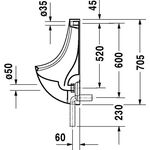 Duravit Urinal BEN 370x350mm o Fliege Zul von hinten weiß