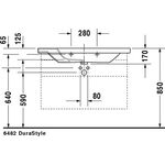 Duravit Möbelwaschtisch DURASTYLE m ÜL HLB 1000x480mm 3 Hahnlöcher weiß