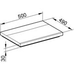 Keuco Mineralguss-WT ROYAL REFLEX o HL-Boh we alpin 500x30x350mm