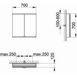Keuco Spiegelschrank ROYAL MODULAR 2.0 Breite 700mm Höhe 700mm Tiefe 120mm