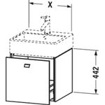 Duravit Waschtischunterbau BRIOSO Griff chrom 442x484x459mm betongrau matt