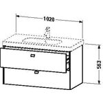 Duravit Waschtischunterbau BRIOSO Griffe chr 563x1020x469mm betongrau matt