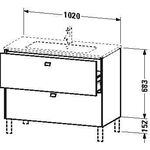 Duravit Waschtischunterbau BRIOSO Griffe Frontfarbe 683x1020x479mm grap ma