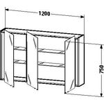 Duravit Spiegelschrank KETHO 180x1200x750mm betongrau matt