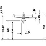 Duravit Einbauwaschtisch VERO AIR m ÜL o HLB 600x310mm o Hahnloch weiß WG
