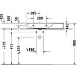 Duravit Waschtisch DURASQUARE o ÜL m HLB Be li 800x470mm o HL weiß WG