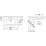 V&B Schrankwaschtisch SUBWAY 2.0 800x470mm, mit ÜL we
