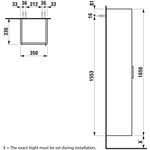 Laufen Hochschrank BASE FÜR PRO S 1650x350x336mm Scharn. li weiß glänzend