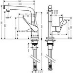 Einhebel-Spültischmischer Sel AXOR CITTE DN 15 stainless steel optic