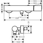 Einhebel-Brausemischer AXOR UNO AP, Zerogriff chrom
