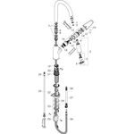 HG Einhebel-Spültischmischer 180 M42 DN 15, mit Ausziehbrause Edelstahl-Optik