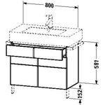Duravit Waschtischunterbau VERO 446x800x581mm graphit matt