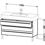 Duravit Waschtischunterbau X-LARGE 1200x470x588mm graphit matt