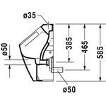 Duravit Urinal ME by Starck RIMLESS 0,5 l, Zulauf von oben, ohne Fliege weiß