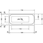 Duravit Rechteck-Whirlwanne HAPPY D.2 180 l 170x75 we 1 RS re Combi-System E