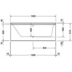 Duravit Rechteck-Whirlwanne P3 Comforts 133 l 160x70 we 1 RS li Combi-System E