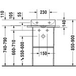 Duravit Handwaschbecken DURASQUARE o ÜL m HLB 450x350mm o Hahnloch weiß WG