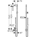 Brausestange AXOR ONE mit Wandanschluss mattschwarz