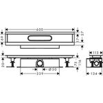 HG Komplettset uBox universal f Duschrinnen Fertigsets Standard 600mm