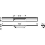 HG Duschrinne RainDrain Flex kürzbar, Wandmontage 700mm chrom