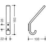 Hewi Garderobenhaken SERIE 477 163mm hoch senfgelb
