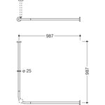 Hewi Vorhangstange d= 2,5cm ES ma geschli 987x987mm 20 R.