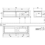 V&B Waschtischunterschrank LEGATO 1600x380x500mm m Be Glossy White