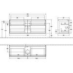 V&B Waschtischunterschrank FINION 1600x603x501mm AP Gl bl ma gls wh lacq.