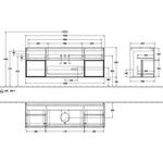 V&B Waschtischunterschrank FINION 1600x603x501mm Regal glos. wh glos. wh